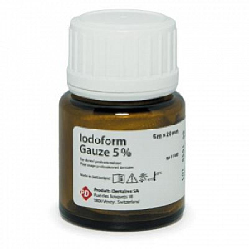 Iodoform Gauze - Повязка для лечения постэкстракционных лунок , 5 м х 20 мм (Йодоформ)