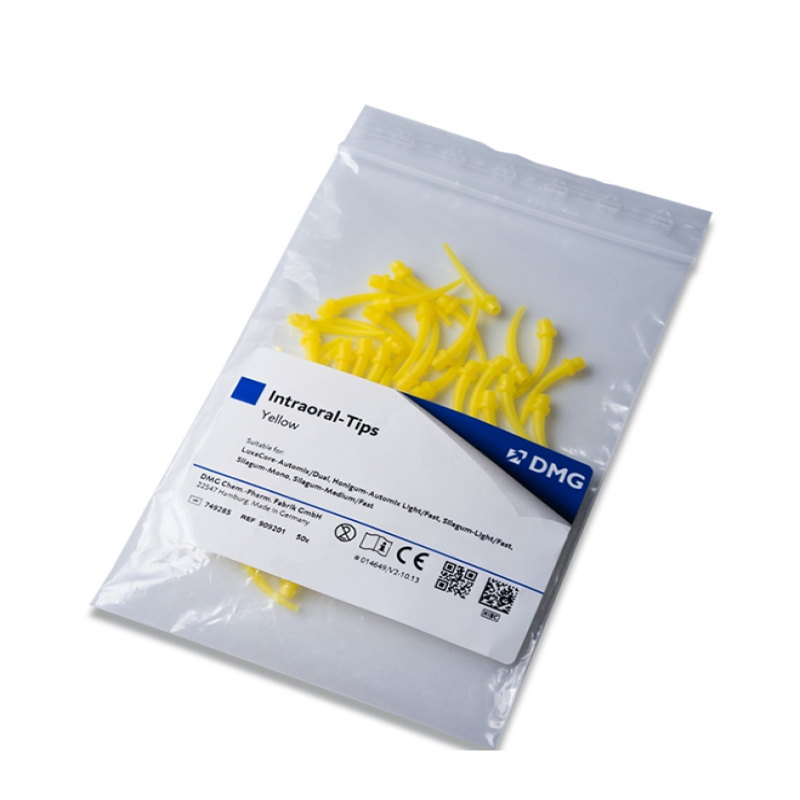 Насадки интраоральные желтые, 50 шт. для картриджа  Silagum /Honigum/ LuxaCore.