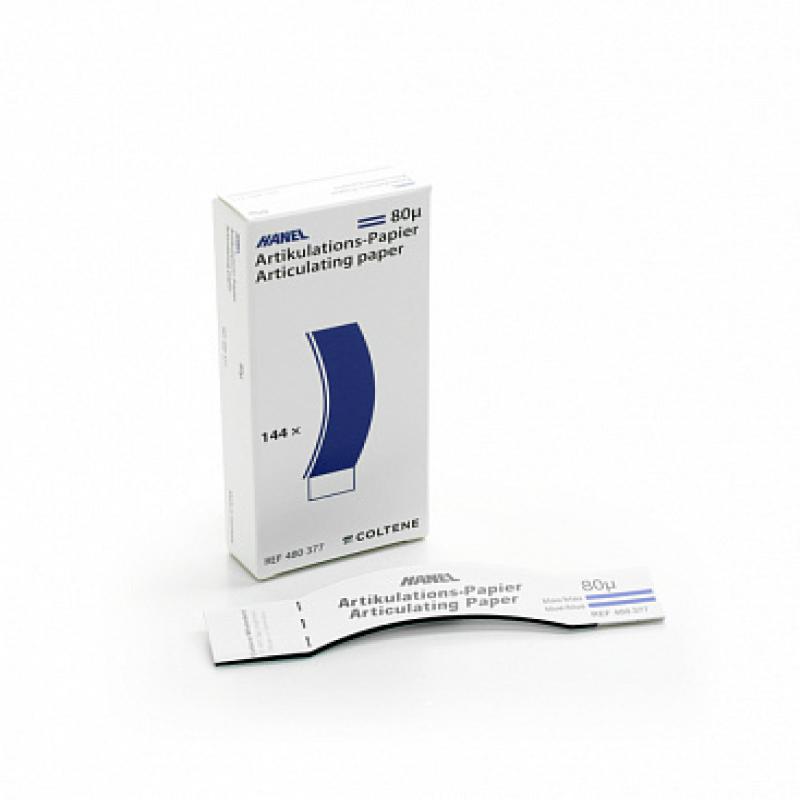 HANEL Articulating Paper 80µ, C, Blue - Артикуляционная бумага 80 мкм C-образная (полоски), 144 листа, синий