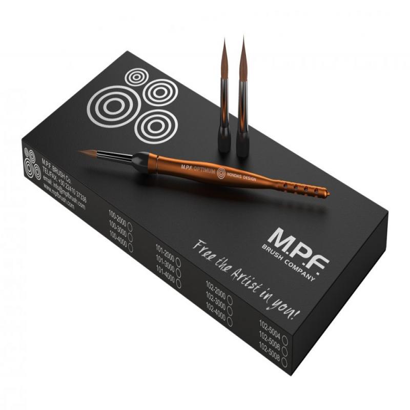 Кисти - Optimum Mens Brush Kit оранжевый набор, 1 рукоятка и 3 наконечника, размеры 4, 6, 8
