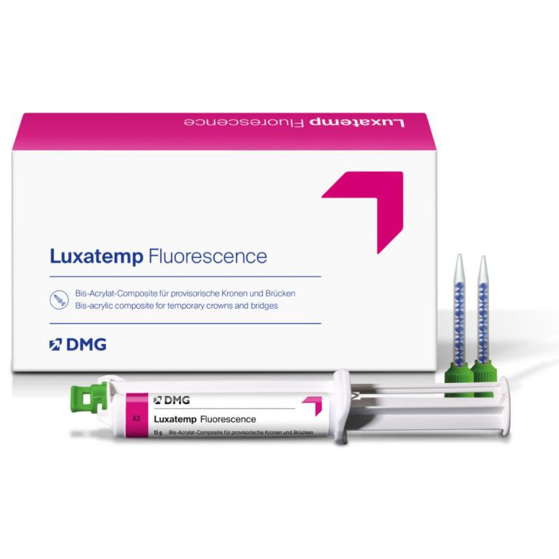LUXATEMP Fluorescence Smartmix, Бис-акриловый материал для временных коронок и мостовидных протезов, 15 гр. (Люксатемп флюоресценц смарт)